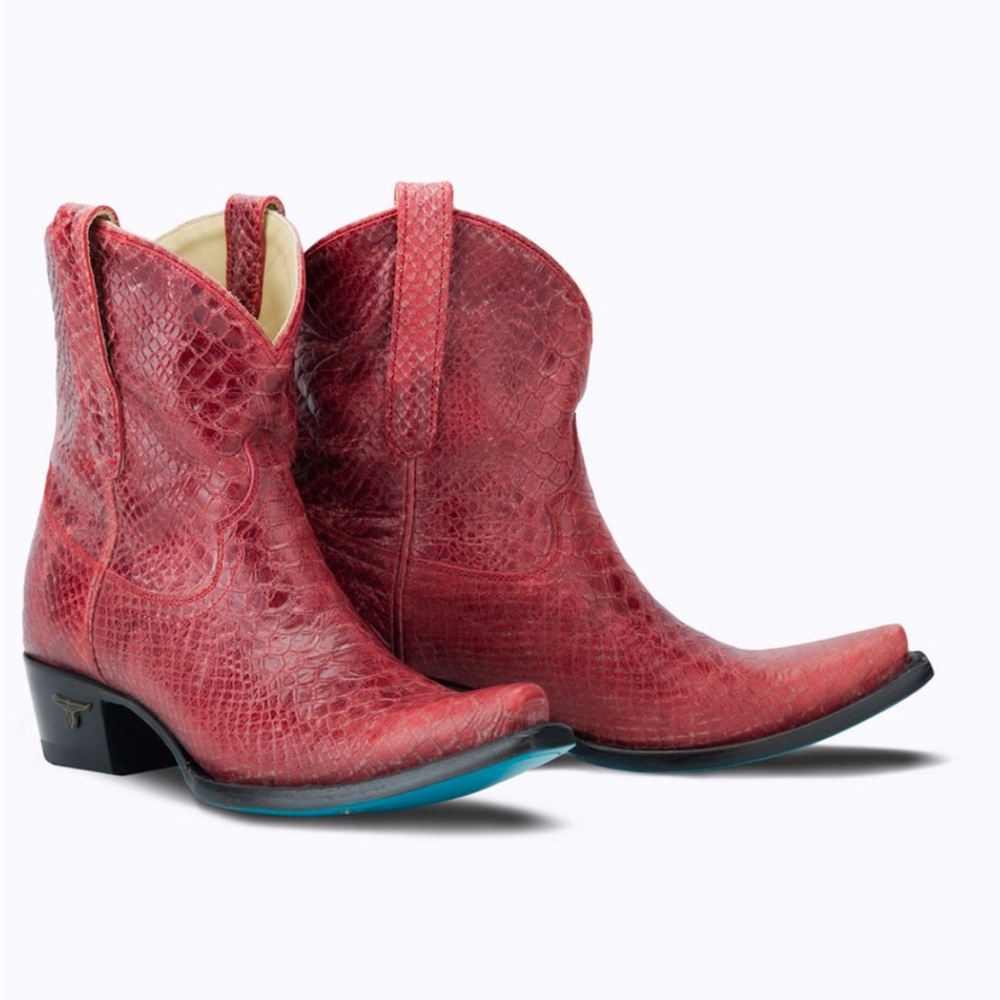 Lane Emma Jane striking red boots